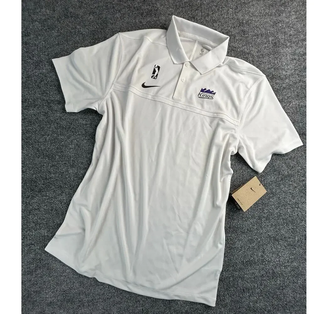 Nike Stockton Kings G League White Basketball Polo Shirt Men’s Small NWT